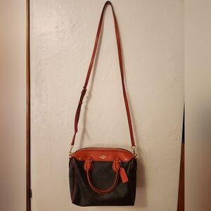 Coach Mini Bennett Brown/Mango Crossbody Satchel